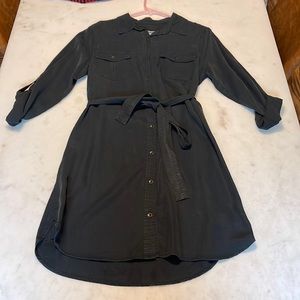 Black dress with waist tie